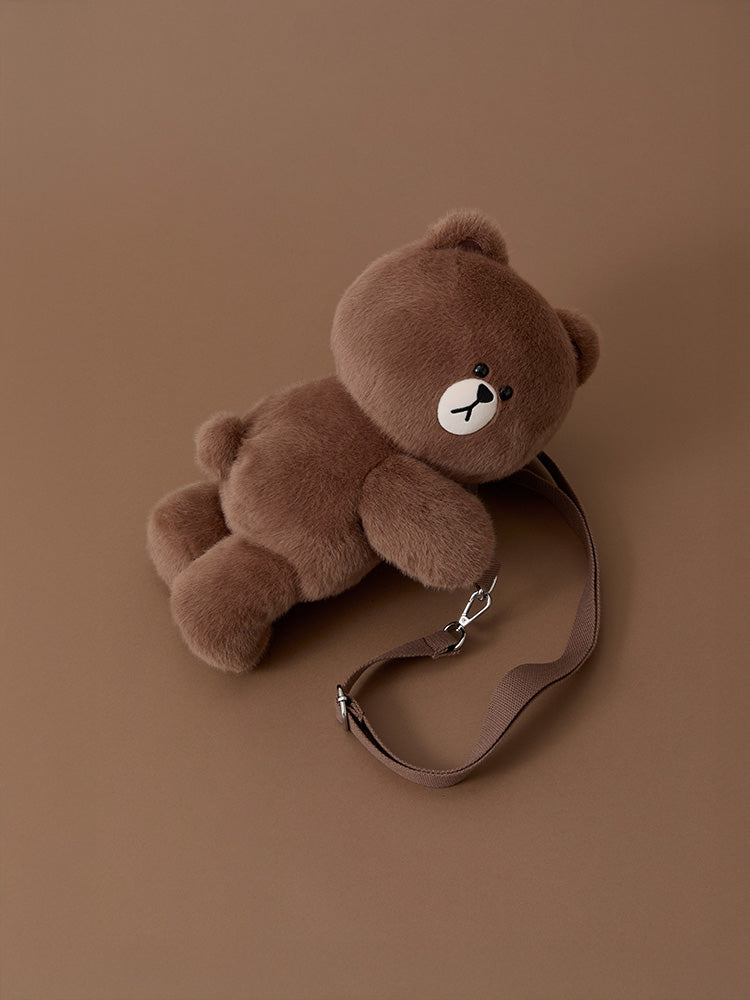 ぬいぐるみクロスバッグ(HUG BROWN) ブラウン