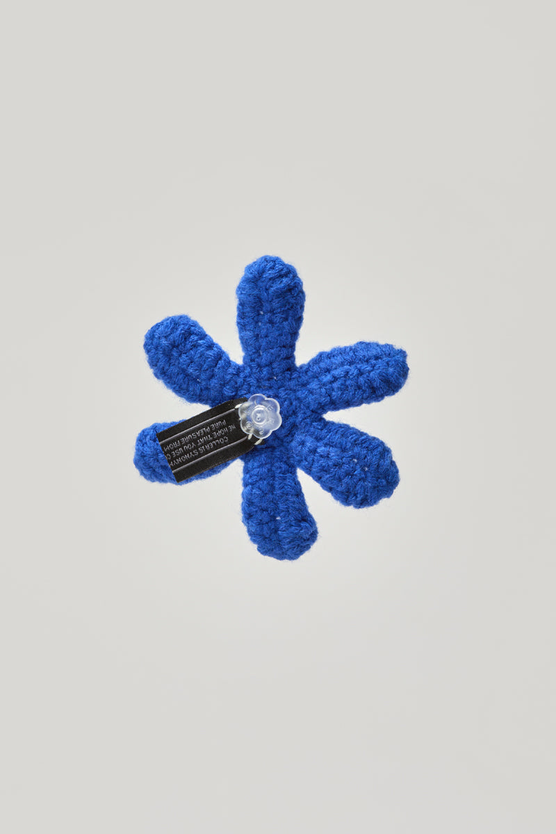 COLLER ニットフラワースティコン ブルー