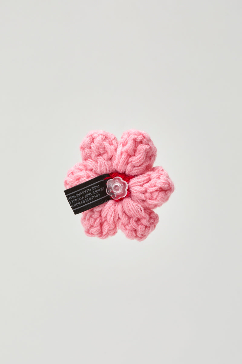 COLLER ニットフラワースティコン ピンク