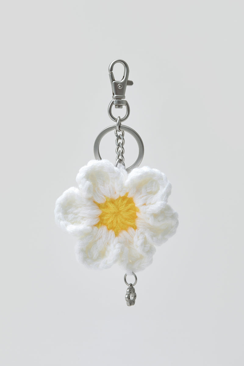 COLLER ニットフラワーキーリング ホワイト