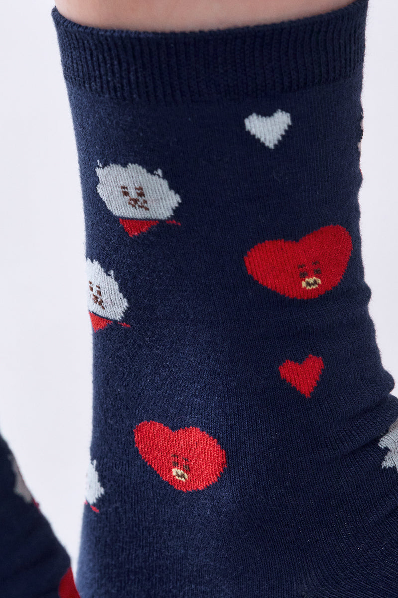 ベーシックデイリーソックス 2pギフトセット(LOVE) BT21