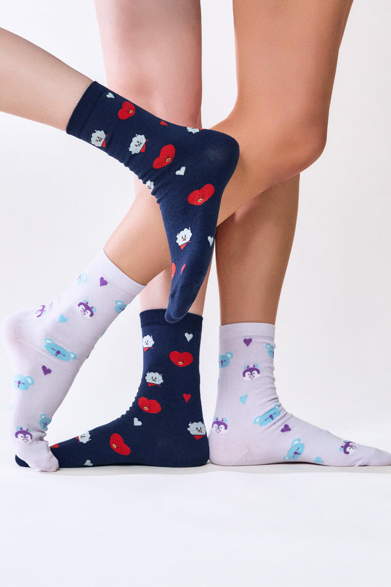 ベーシックデイリーソックス 2pギフトセット(LOVE) BT21