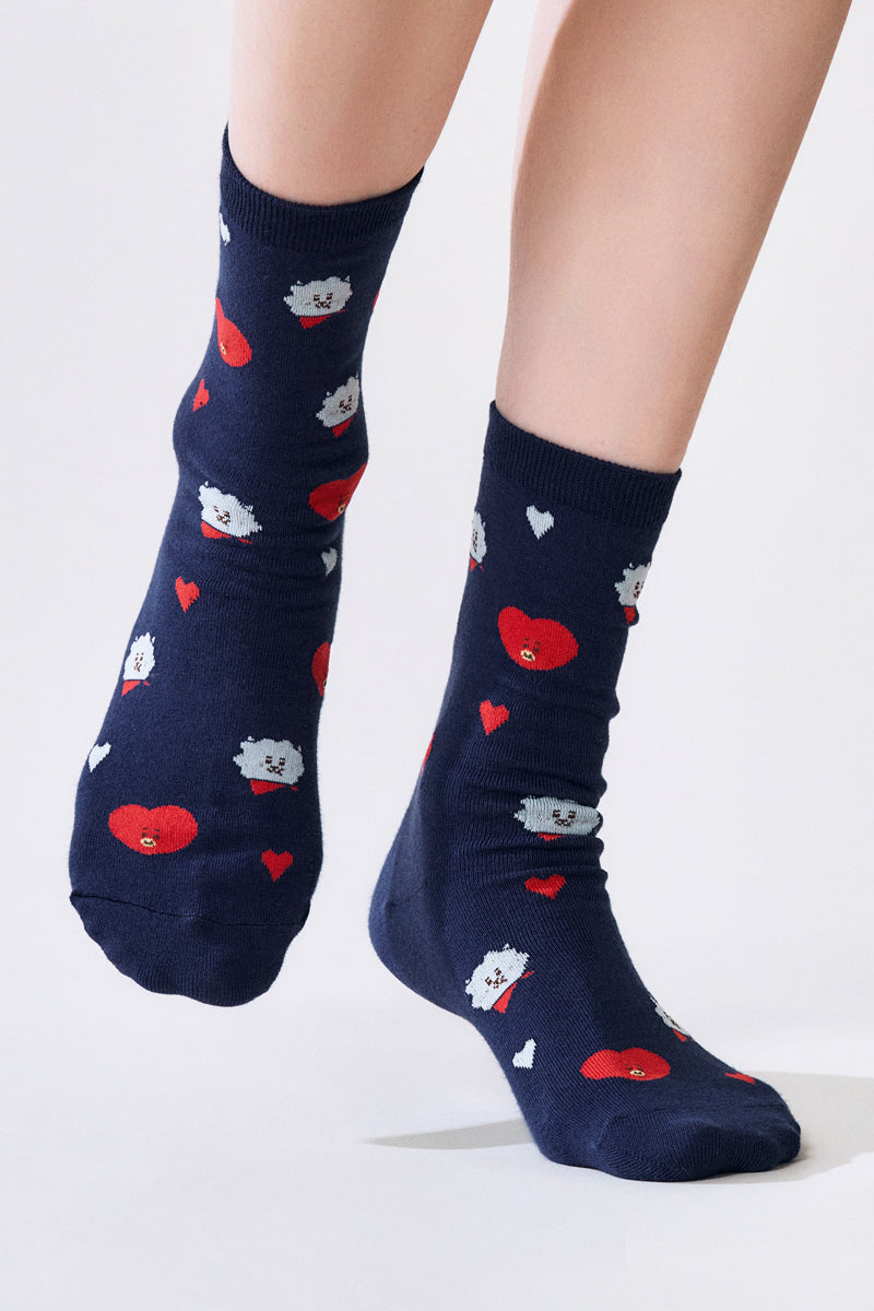 ベーシックデイリーソックス 2pギフトセット(LOVE) BT21