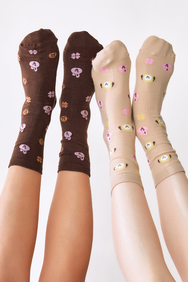 ベーシックデイリーソックス 2pギフトセット(LUCKY) BT21