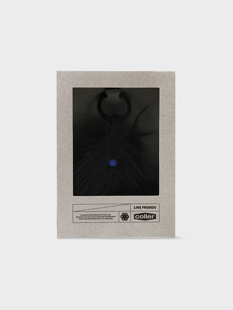 COLLER もふもふぬいぐるみキーホルダー ブラック