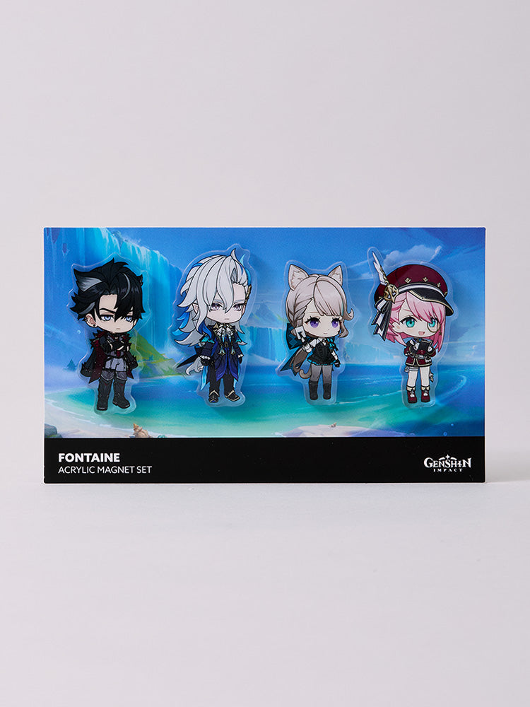 原神×LINE FRIENDS フォンテーヌ ちびキャラ アクリルマグネット4個セット