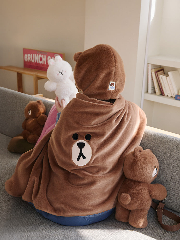 ふわもこぬいぐるみキャップ(HUG BROWN) ブラウン