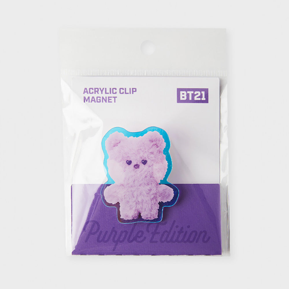 BT21 minini アクリルクリップ マグネット(パープル) KOYA