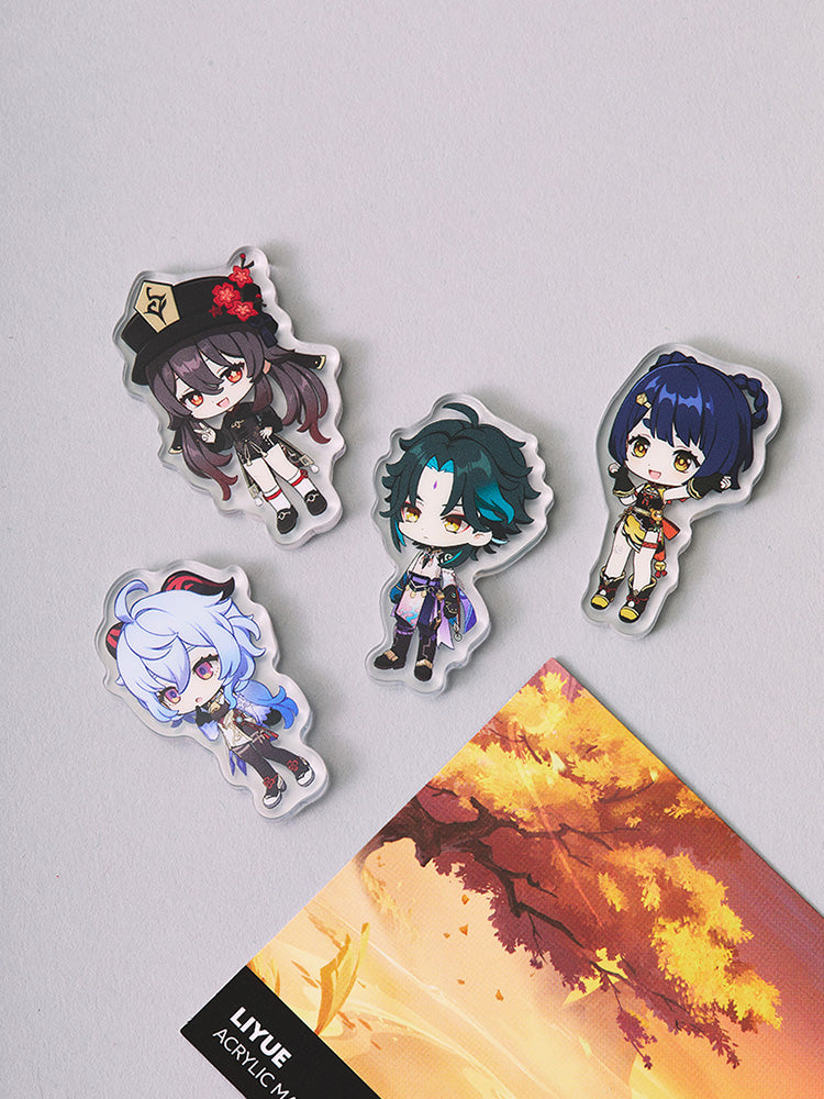 原神×LINE FRIENDS 璃月 ちびキャラ アクリルマグネット4個セット