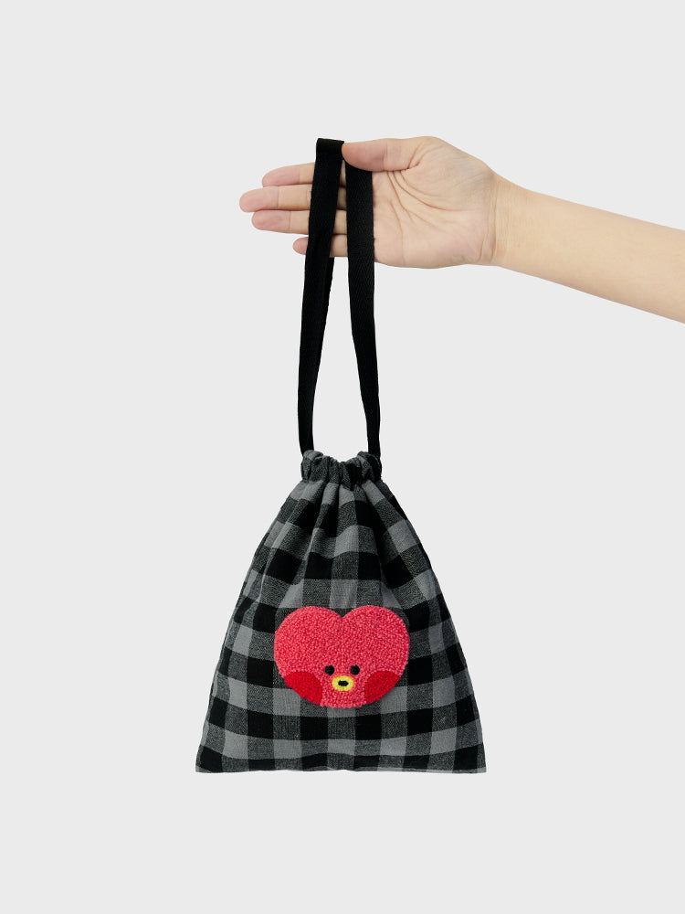 minini ベーシック チェック巾着 TATA