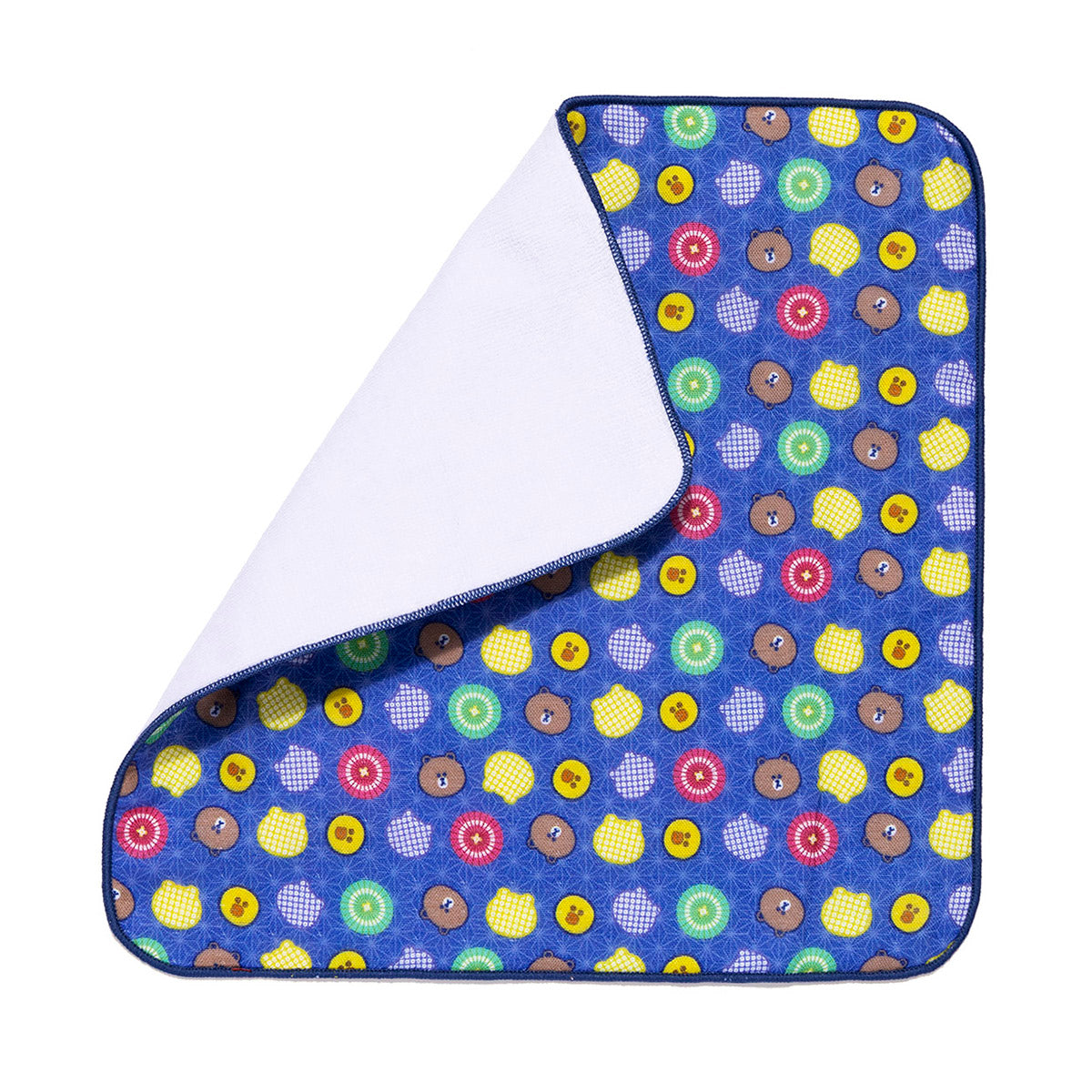 25cm角合わせタオルハンカチ(紺) LINE FRIENDS