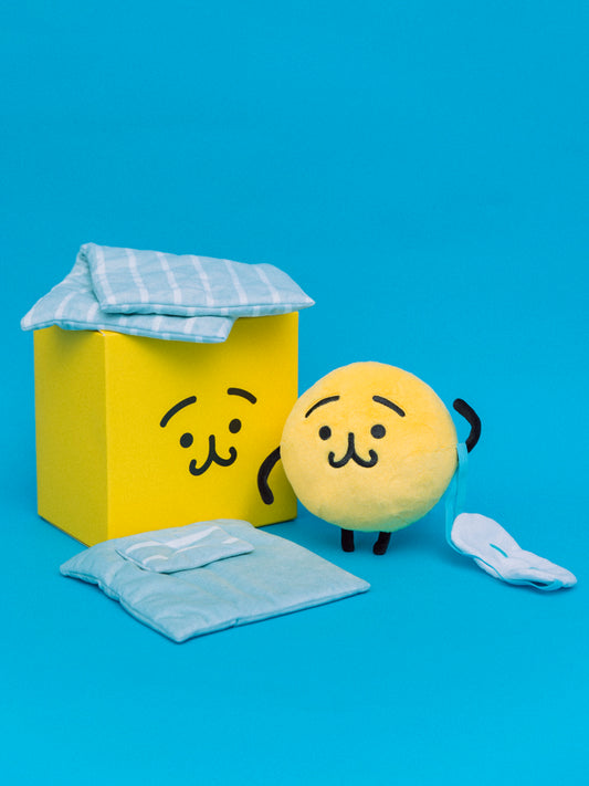 【受注販売限定】BOX入りぬいぐるみ スン眉（はてな）えもじの子（仮）