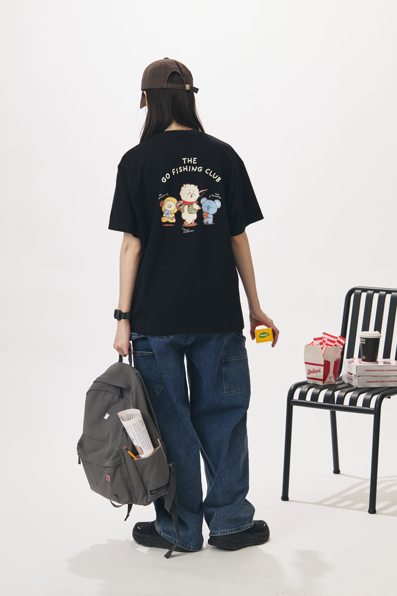 BTS TEAMTシャツ　JIN LINEFRIENDS RJパペット ❤ ニューヨークのLINE FRIENDSタイムスクエア店のビッグRJ