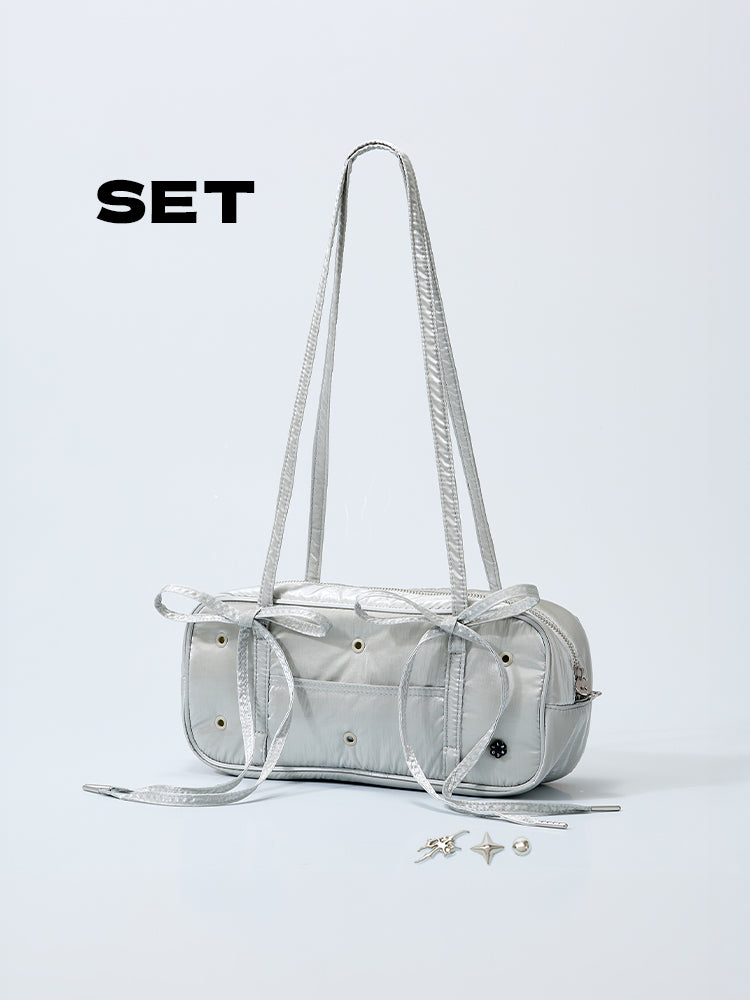 【予約販売】[coller aespa edition] COLLER バゲットバッグ(パールグレー)＋メタルスティコン(3個入り)セット
