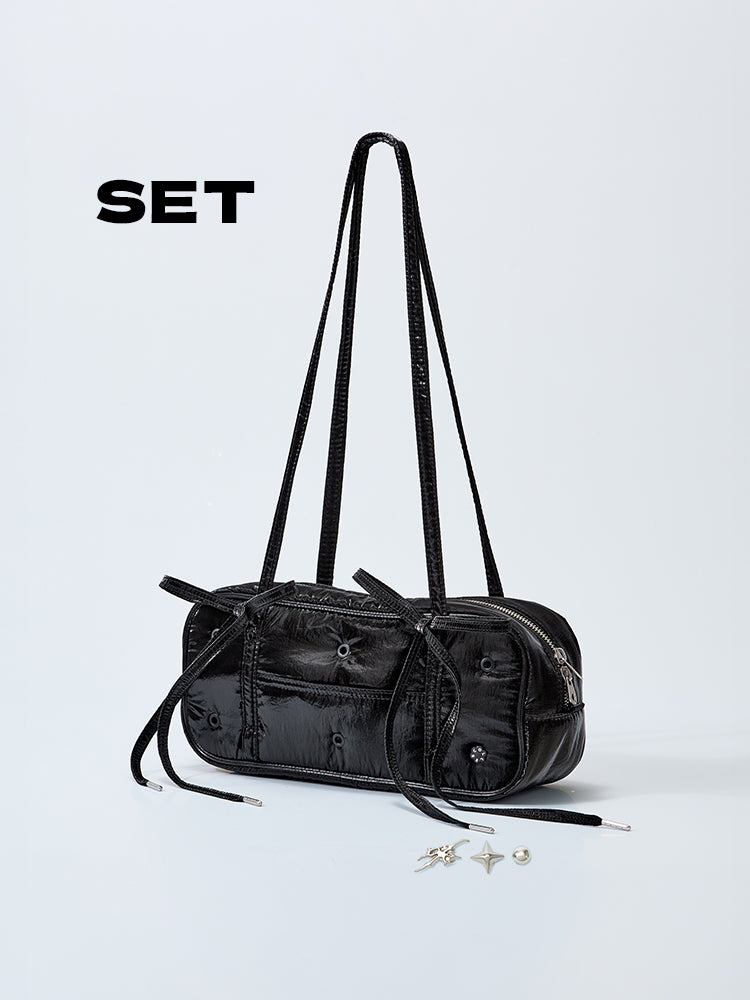 【予約販売】[coller aespa edition] COLLER バゲットバッグ(オニキスブラック)＋メタルスティコン(3個入り)セット