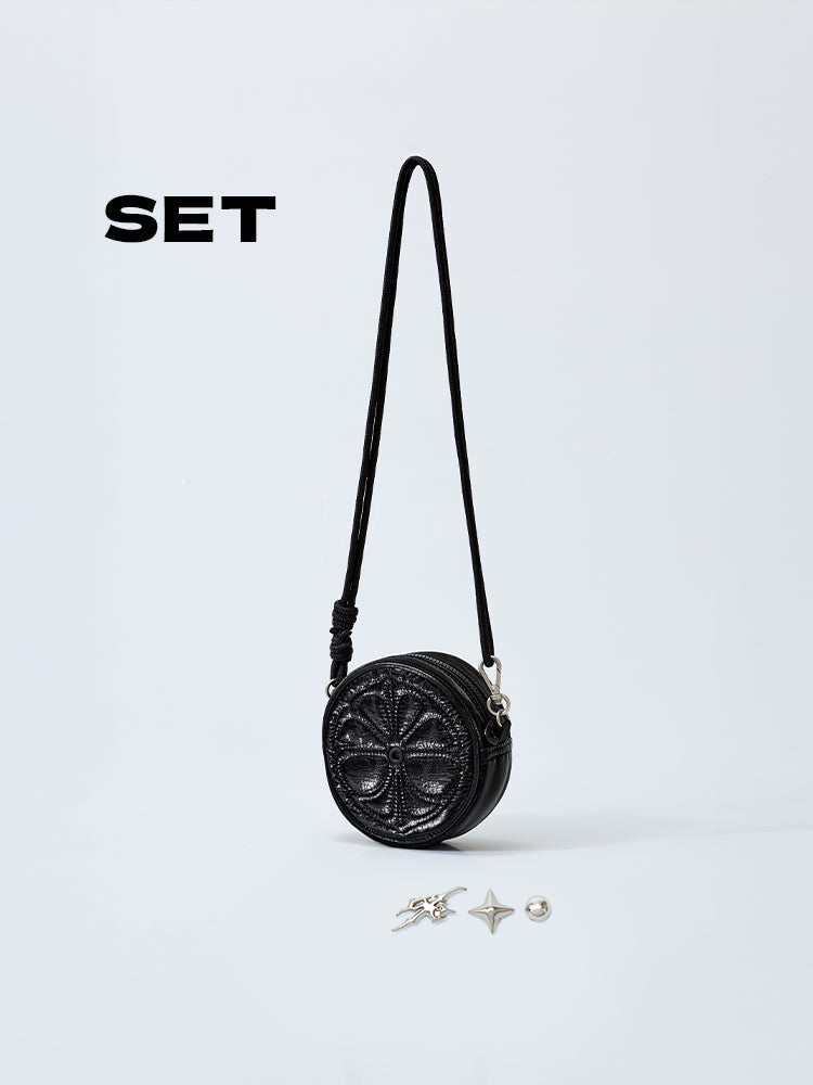 【予約販売】[coller aespa edition] LEMONADE キーリングバッグ(オニキスブラック)＋メタルスティコン(3個入り)セット