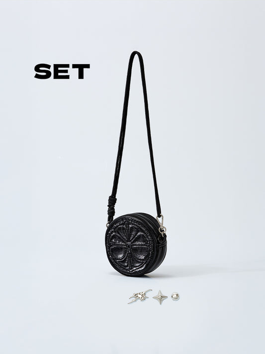 【予約販売】[coller aespa edition] LEMONADE キーリングバッグ(オニキスブラック)＋メタルスティコン(3個入り)セット