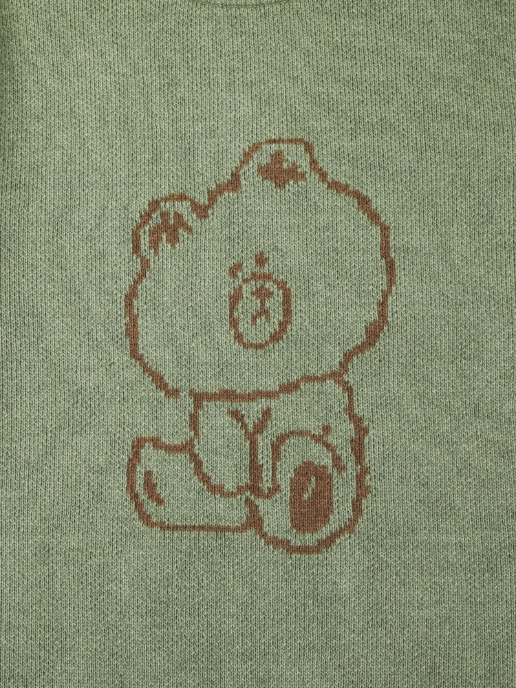 ドローイングニット グリーン(BY BROWN) ブラウン