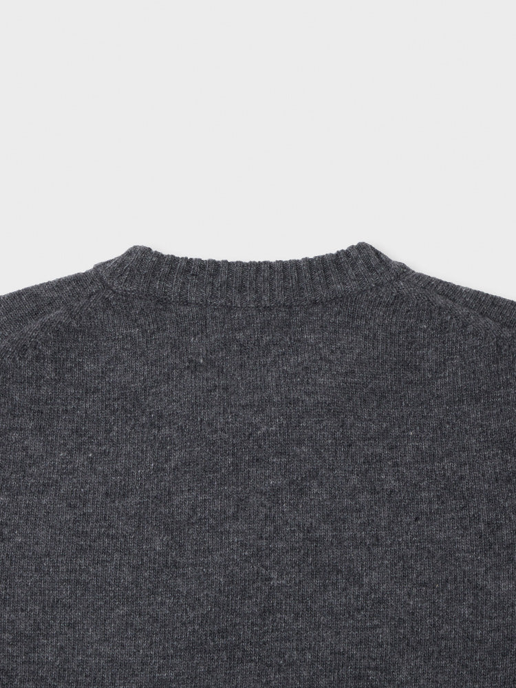 ワッペン付きセーター グレー(BY BROWN) ブラウン