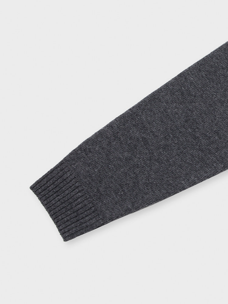 ワッペン付きセーター グレー(BY BROWN) ブラウン