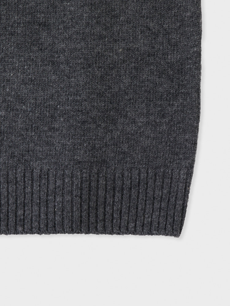 ワッペン付きセーター グレー(BY BROWN) ブラウン