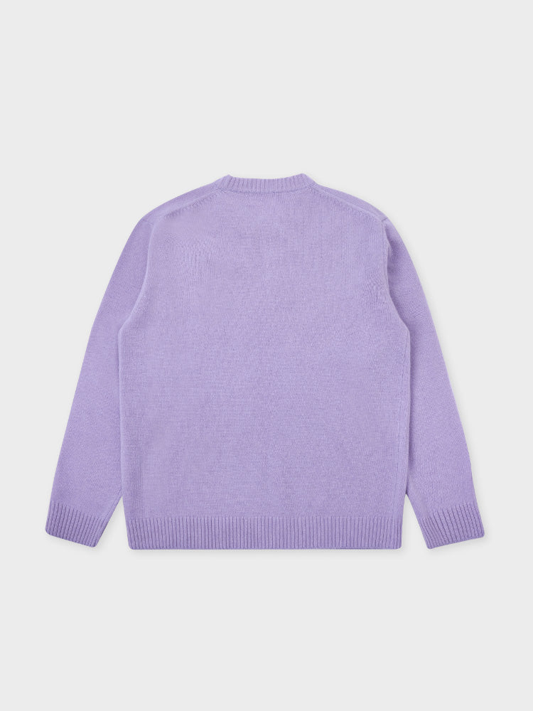 ワッペン付きセーター パープル(BY BROWN) ブラウン