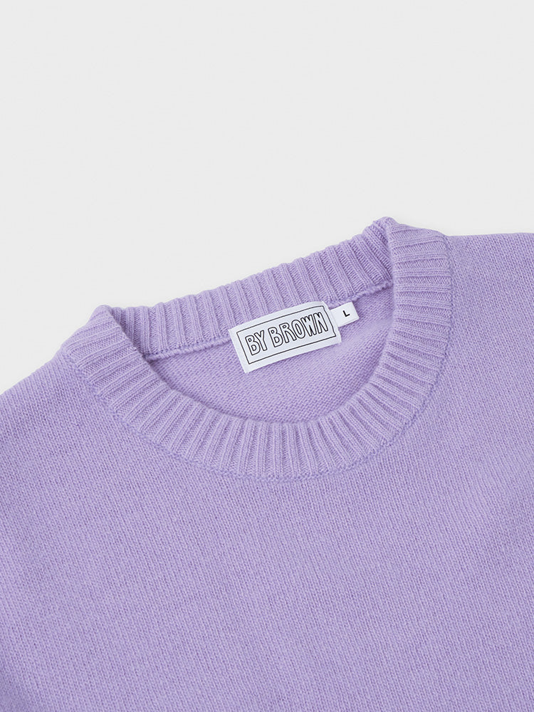 ワッペン付きセーター パープル(BY BROWN) ブラウン