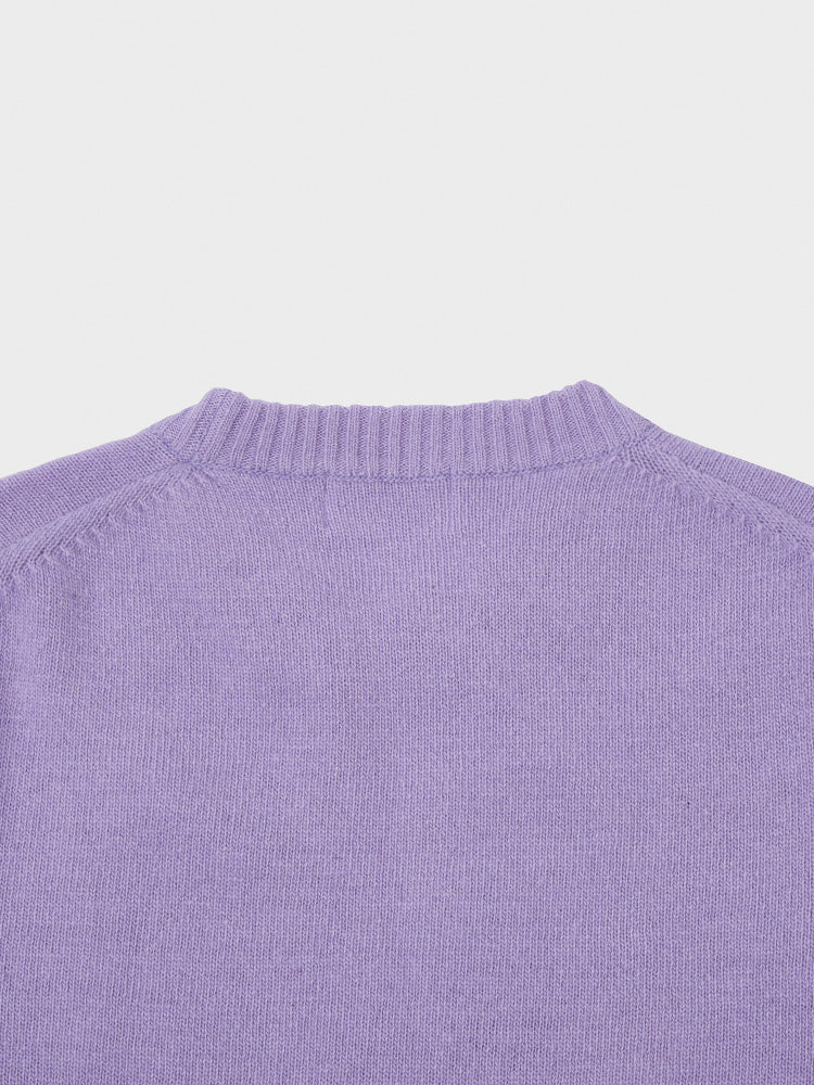 ワッペン付きセーター パープル(BY BROWN) ブラウン