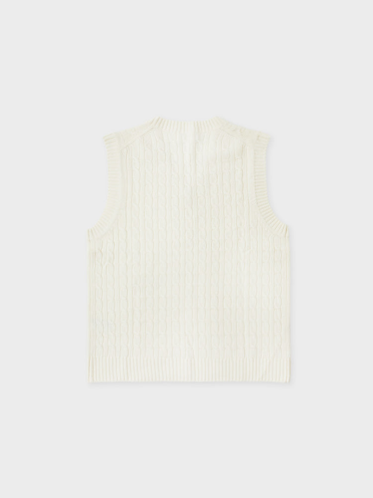 ニットベスト アイボリー(BY BROWN) ブラウン