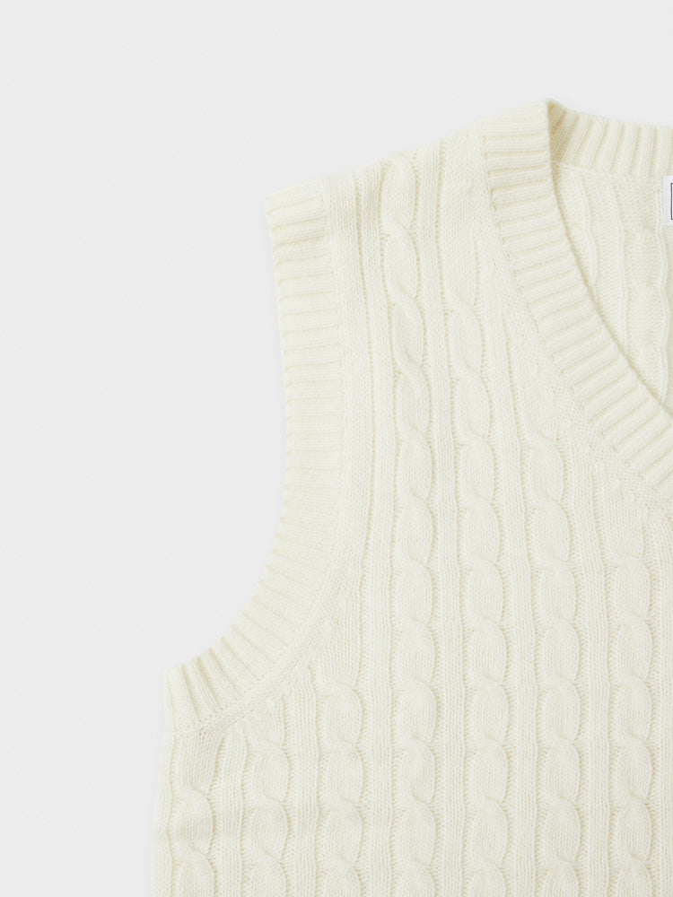 ニットベスト アイボリー(BY BROWN) ブラウン