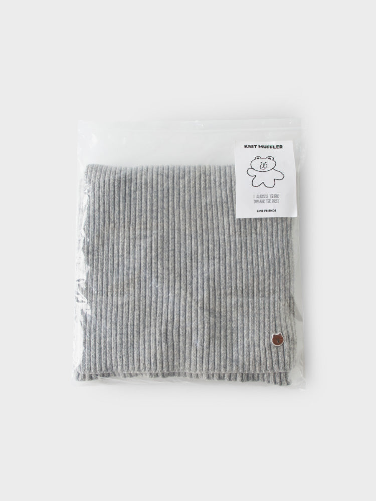 ショートマフラー グレー(BY BROWN) ブラウン